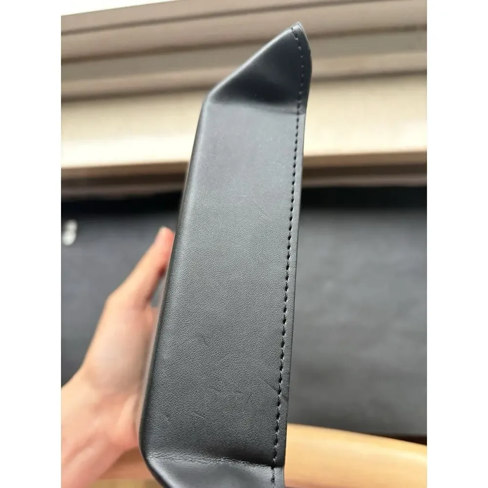 Vintage David Yurman Black Leather Jewelry Valet Tray Black Tan Suede RARE